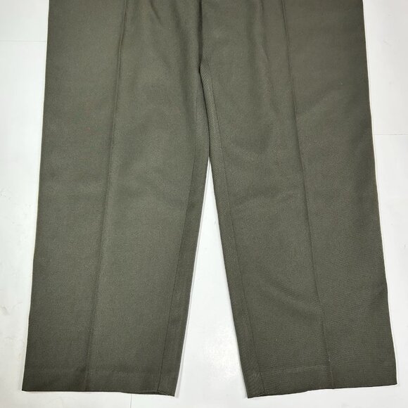 Vtg Part One Women Pleated Front Dress Pants Army Green Buckle Straps Sz 12 - Picture 4 of 9